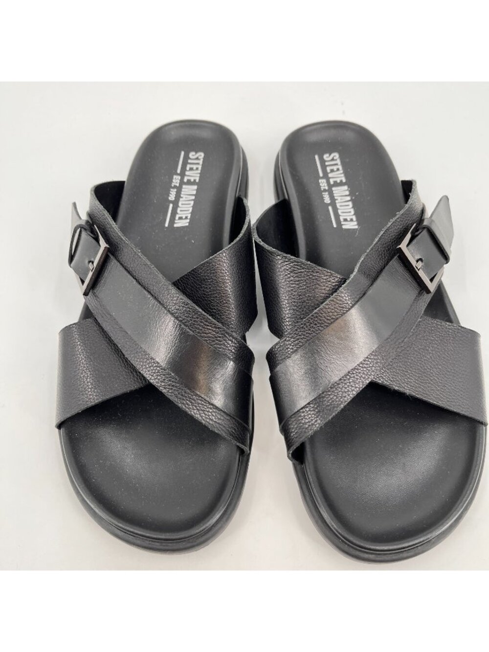 Steve Madden Men's Atler Strap Sandals - Black - Size 9 M